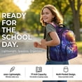 thumbnail image 7 of SCRAWLGOD Basketball Starry Sky Print School Backpack with Adjustable Padded Strap, 17 Inch 600D Polyester Backpack, Lightweight Multi-Pocket Portable Daypack, 7 of 7