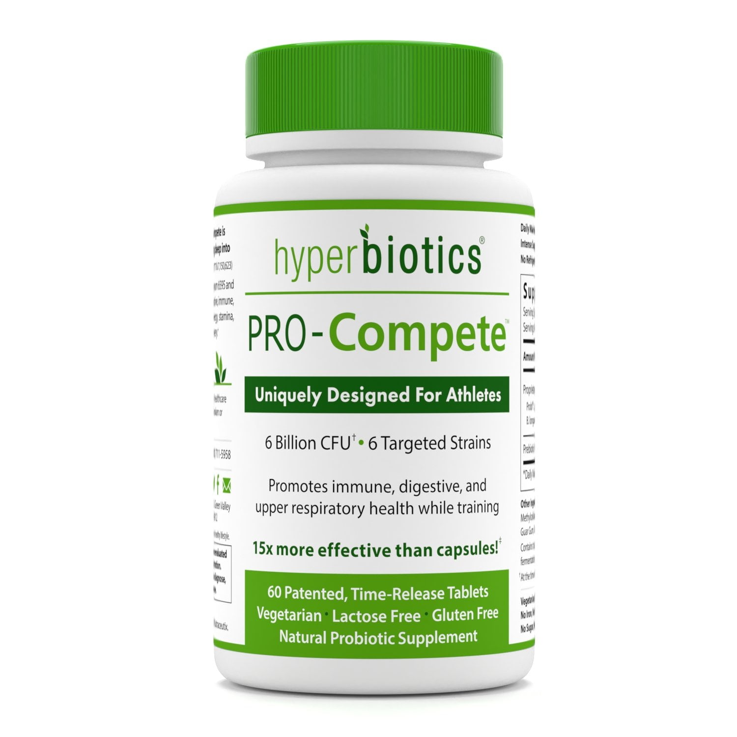 Hyperbiotics Pro Compete Uniquely Designed For Athletes 6 Targeted Strains Supports Immune Digestive Upper Respiratory Health 60 Time Release Tablets Walmart Com