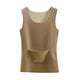 thumbnail image 2 of Ropa interior térmica para mujer, blusa de poliéster de color liso de terciopelo de doble cara, cálida, sin costuras, cuello redondo, talla grande, 2 of 3
