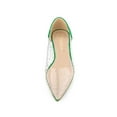 thumbnail image 6 of BLISSFUL STEP Women's Casual Shoes Pointy Toe Clear Rhinestone Ballet Flats Green 8.5, 6 of 7