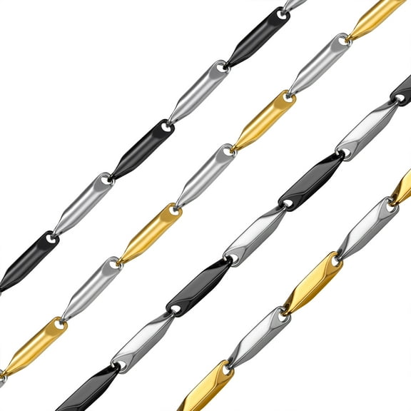 Men Women Chain White Black Necklace,2mm/3mm Wide Black Metal/18K Gold Plated Cable Link Necklace Birthday Christmas Chains Clearance, 18"-30"