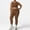 Brown, variant on Workout Sets for Women 2 Piece Plus Size Seamless Crop Tank Top and High Waist Legging Yoga Outfits