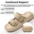 thumbnail image 5 of BERANMEY Double Buckle Adjustable Slides Sandals for Women and Men Casual Pillow Slippers for Women EVA Flat Slides Sandals, 5 of 9