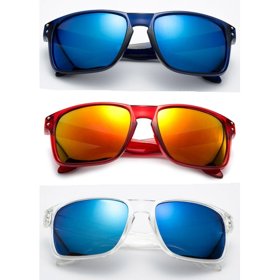 Mens Retro Keyhole Fashion Glasses Flash Mirror Lens