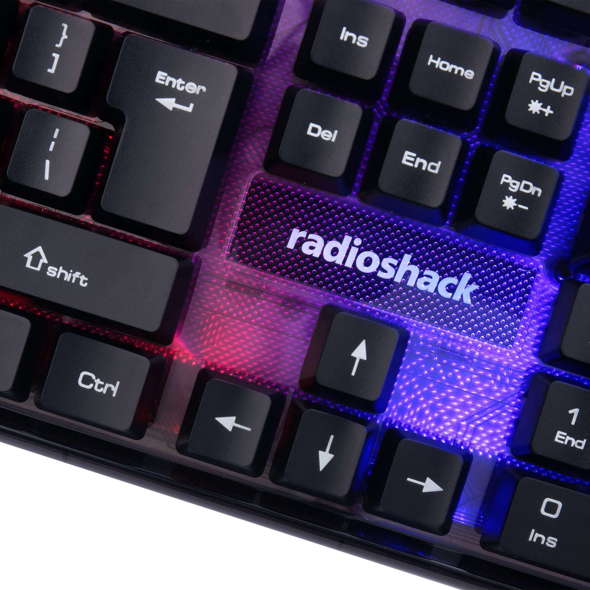 RadioShack Transparent Black Gaming Keyboard with Lighting (5V)