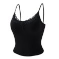 thumbnail image 5 of Black Tank Tops with Built in Bras Nylon,Spandex Summer Scoop Neck Sleeveless Basic Tee Fitted Casual Shirts 2026 Trendy Clothes Camisole Tops for Women M, 5 of 6