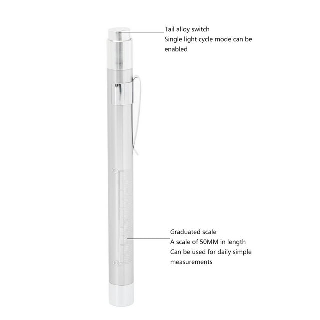 Lampe-stylo Médicale, Lampe-Stylo LED Éclairage Jaune Lampe-Stylo Médicale LED Lampe-Stylo avec Jauge Pupillaire Confort Ultime