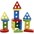 thumbnail image 3 of Rompecabezas de madera Juego de apilamiento geométrico Colores y formas Juego de clasificación Juguetes educativos para niños pequeños Xemadio LL-2078, 3 of 8