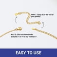 thumbnail image 4 of PROSTEEL 925 Sterling Silver Extender for Necklaces 2 Pcs Gold Plated Extension Chain for Necklace Bracelet Anklet with Spring-ring Clasp(2 /4 inch), 4 of 6