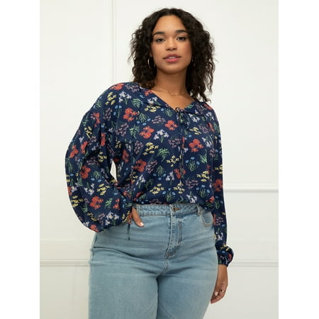 ELOQUII Elements Puff Long Sleeve, Blouse (Women's Plus)