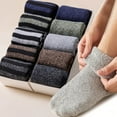 thumbnail image 3 of NANAHuang 5Pairs Super Thick Winter Woolen Merino Socks for Men Towel Thermal Warm Sport Socks Cotton Male's Cold Snow Boot Terry Sock, 3 of 6