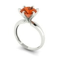 thumbnail image 2 of Solitaire Engagement Ring for Women - 2.5ct Simulated Red Diamond in 14K White Gold Promise Ring, 2 of 6