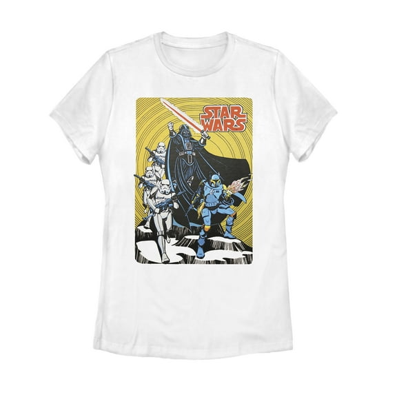 Women's Star Wars Vintage Dark Side Cover Graphic Tee White Small