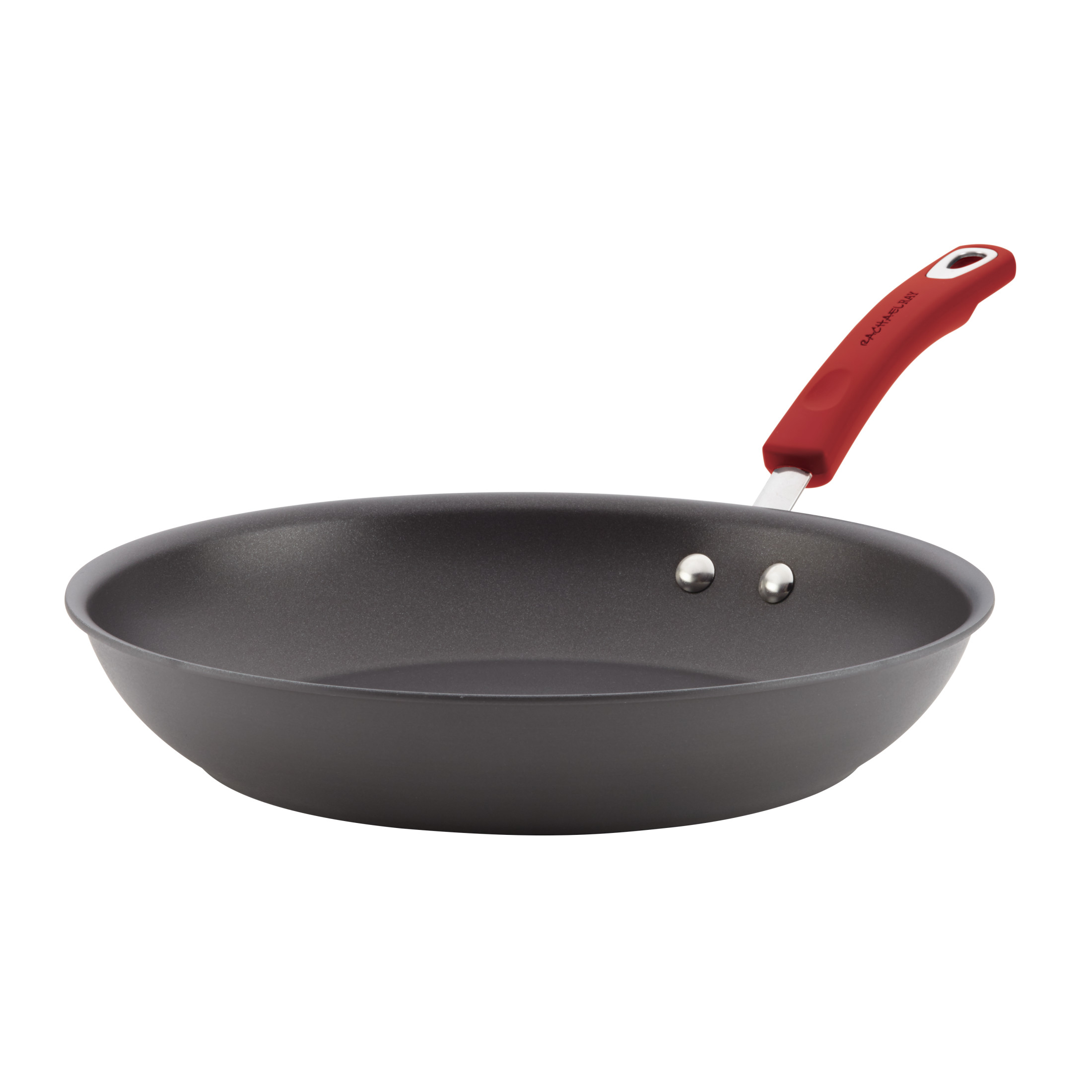 Rachael Ray 12.5" Hard Anodized Non-Stick Frying Pan/Fry Pan/Skillet with Red Handle