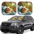 thumbnail image 6 of Kdxio Lazy Home Style Guinea Pig Print 2-Piece Sun Shade Front Windshield - Foldable Car Front Window Sunshades for Most Sedans SUV Truck, 6 of 6