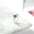 thumbnail image 4 of Gem Stone King 10K Yellow Gold and 925 Sterling Silver London Blue Topaz and White Lab Grown Diamond Engagement Ring for Women (1.08 Cttw, Available in Size 5, 6, 7, 8, 9), 4 of 4