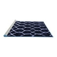 thumbnail image 2 of Ahgly Company Machine Washable Indoor Square Trellis Blue Modern Area Rugs, 5' Square, 2 of 4