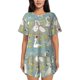 thumbnail image 1 of Balery Cute Farm Birds Conjunto de Pijama para Mujer con Estampado, Dos Piezas de Manga Corta y Shorts, Ropa de Dormir Suave con Cuello Redondo y Bolsillos-Small, 1 of 6