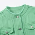 thumbnail image 3 of Frayed Denim Vest Jacket for Women Sleeveless Ripped Lapel Collar Button Up Lightweight Slim Fit Cropped Outerwear, 3 of 7