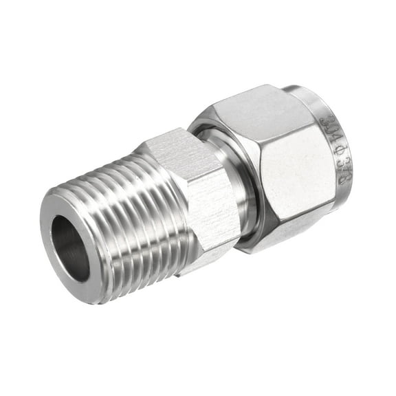 Compression Tube Fitting, 3/8 NPT Male x Ф9mm(3/8")" Tube OD with Double Ferrules