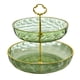 thumbnail image 1 of Soporte para cupcakes de 2 niveles, soporte para pasteles, estante para postres, plato de exhibición, mesa para aperitivos y frutas Verde, 1 of 9