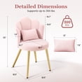 thumbnail image 2 of COOLHUT Petal Velvet Vanity Chair, Flower Cute Girls Mack Up Vanity Stool Chair with Lumber Pillow and Adustable Gold Legs, Upholstered Small Desk Chair for Living Room Bedroom Home Office, Pink, 2 of 9