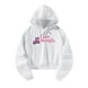 thumbnail image 2 of Sudaderas con Capucha para Mujer, Sudadera Blanca, Ropa Deportiva, Jersey con Capucha con Cordón Suave, Sudaderas Cortas para Mujer para Fiesta Diaria L, 2 of 8