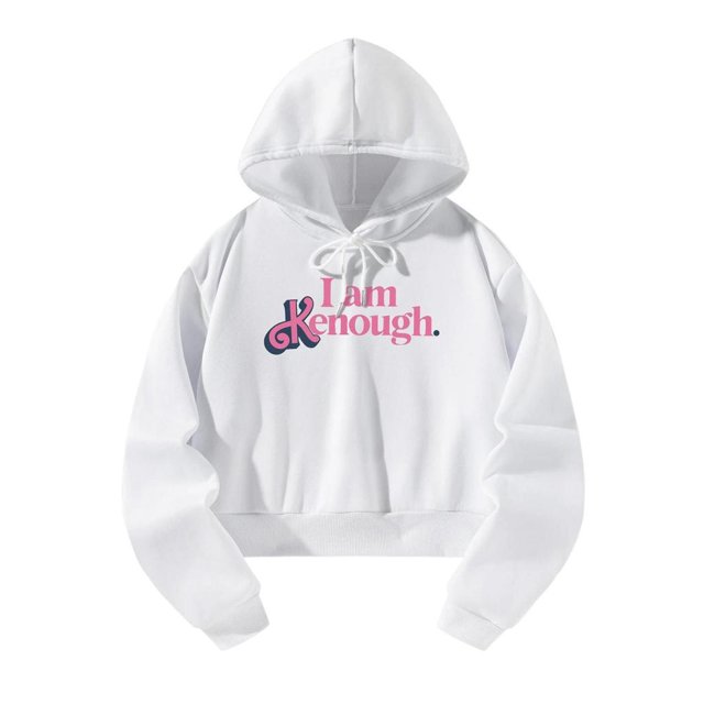Sudaderas con capucha informales para mujer, jersey recortado con cordón, sudadera blanca, manga larga, suéteres de moda, Tops para correr en la calle XL