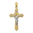 thumbnail image 1 of FB Jewels 14k Two-tone Gold Polished Crucifix Pendant, 1 of 4