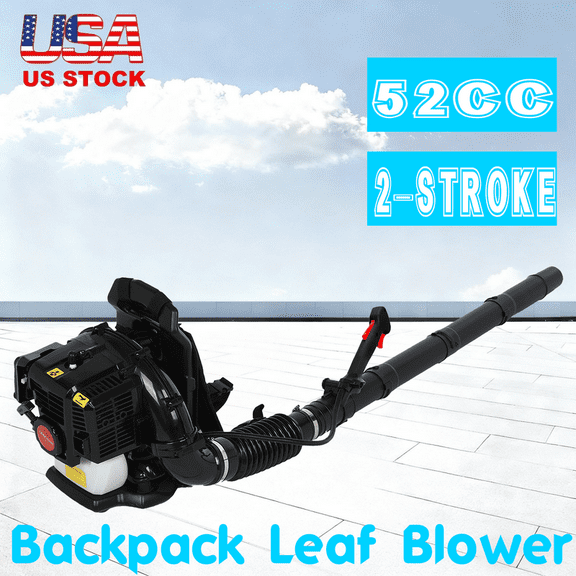 52CC Gas Backpack Leaf Blower 2-Stroke Enginee 550CFM 200MPH , 1.7HP ,Ergonomic Harness System,Low Vibration and Cruise Control Powerful Gas Blowers for Lawn Yard Care-Gifts for Dad