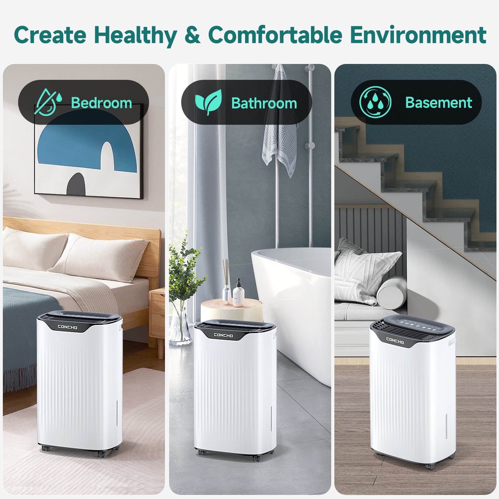 NEW Concho OL20D-D068A Dehumidifier Home Basament w/Drain Hose Washable  Air