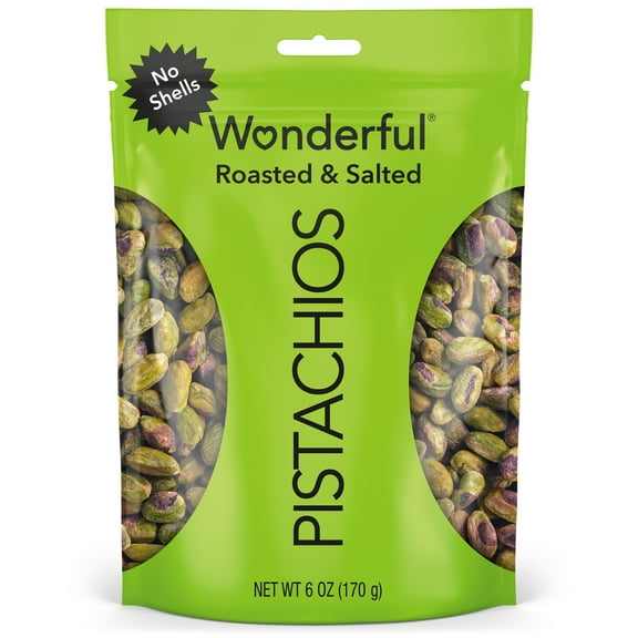 Wonderful Pistachios No Shells Roasted & Salted Nuts, 6 Ounce Bag
