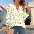 thumbnail image 5 of Jsaierl Tops for Women 3/4 Sleeve Casual V Neck Shirts Cute Print Petite Blouses Work Holiday T-shirts Top S-2XL, 5 of 6