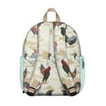thumbnail image 3 of Colorful Chicken Pattern Student Backpack – Retro Farm Animal Design with Rooster, Hen, Eggs, Cluck, and Watercolor Floral Nature Art, 3 of 6