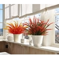 thumbnail image 3 of 8 Bundles Artificial Outdoor Flowers Ferns Plants for Outdoors Faux Plastic Flowers Greenery Shrubs Plants Indoor Outside Hanging Planter Kitchen Home Wedding Office Garden Decor(Purple), 3 of 5