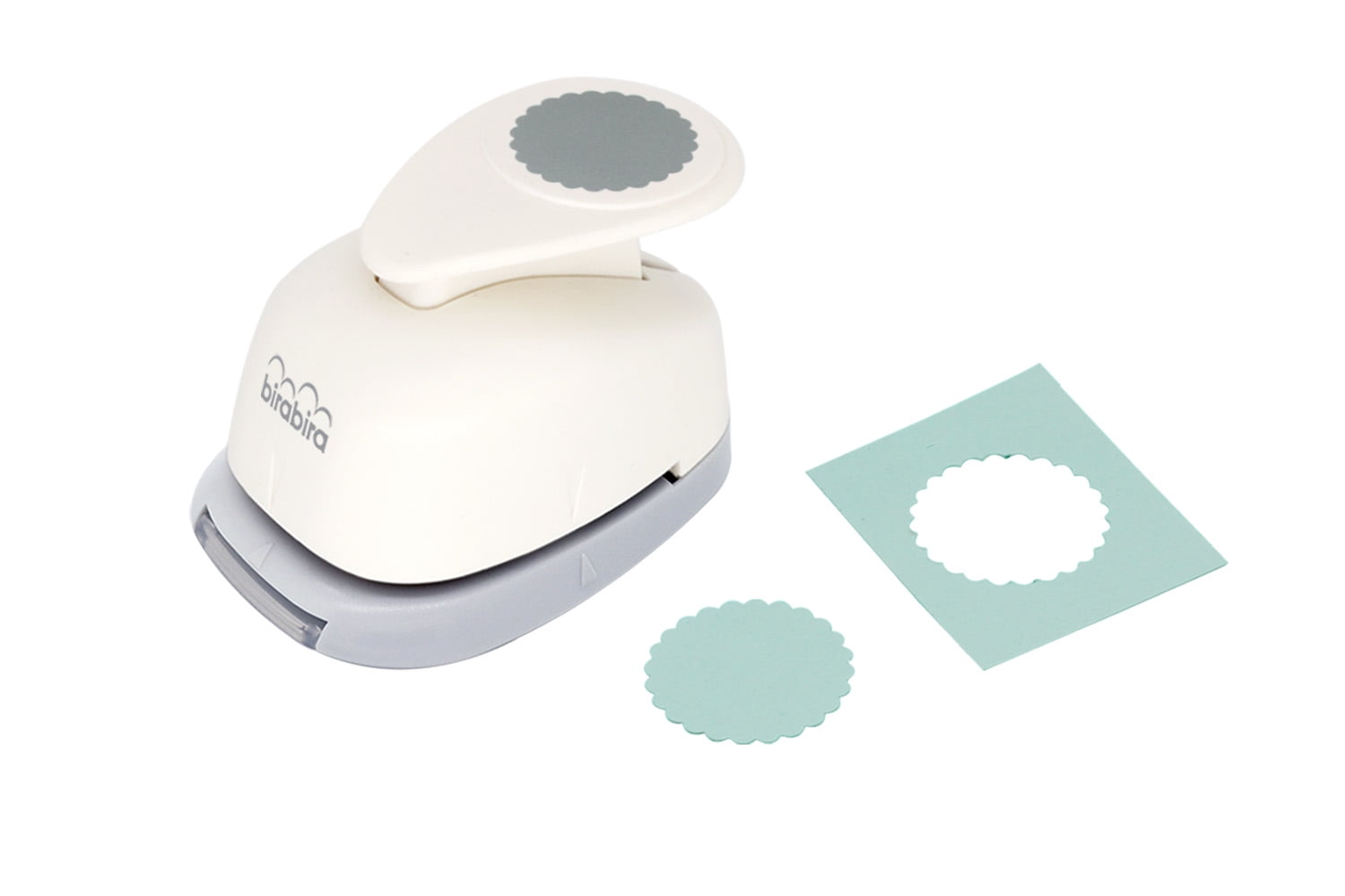 Bira Craft 1 inch Scalloped Circle Lever Action Craft Punch for Paper Crafting Scrapbooking