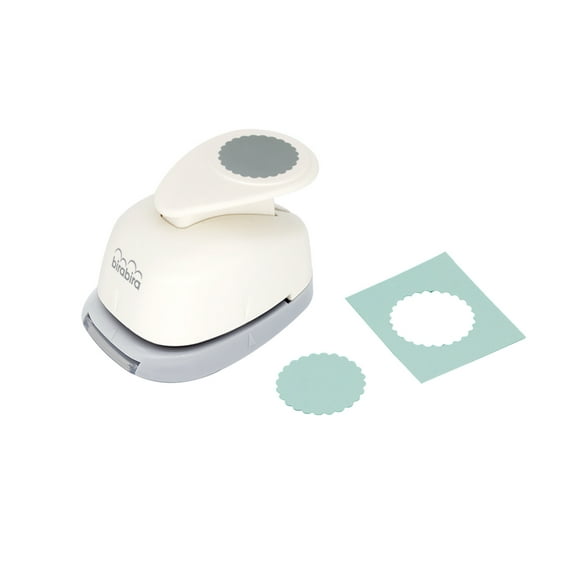 Bira Craft 1 inch Scalloped Circle Lever Action Craft Punch for Paper Crafting Scrapbooking