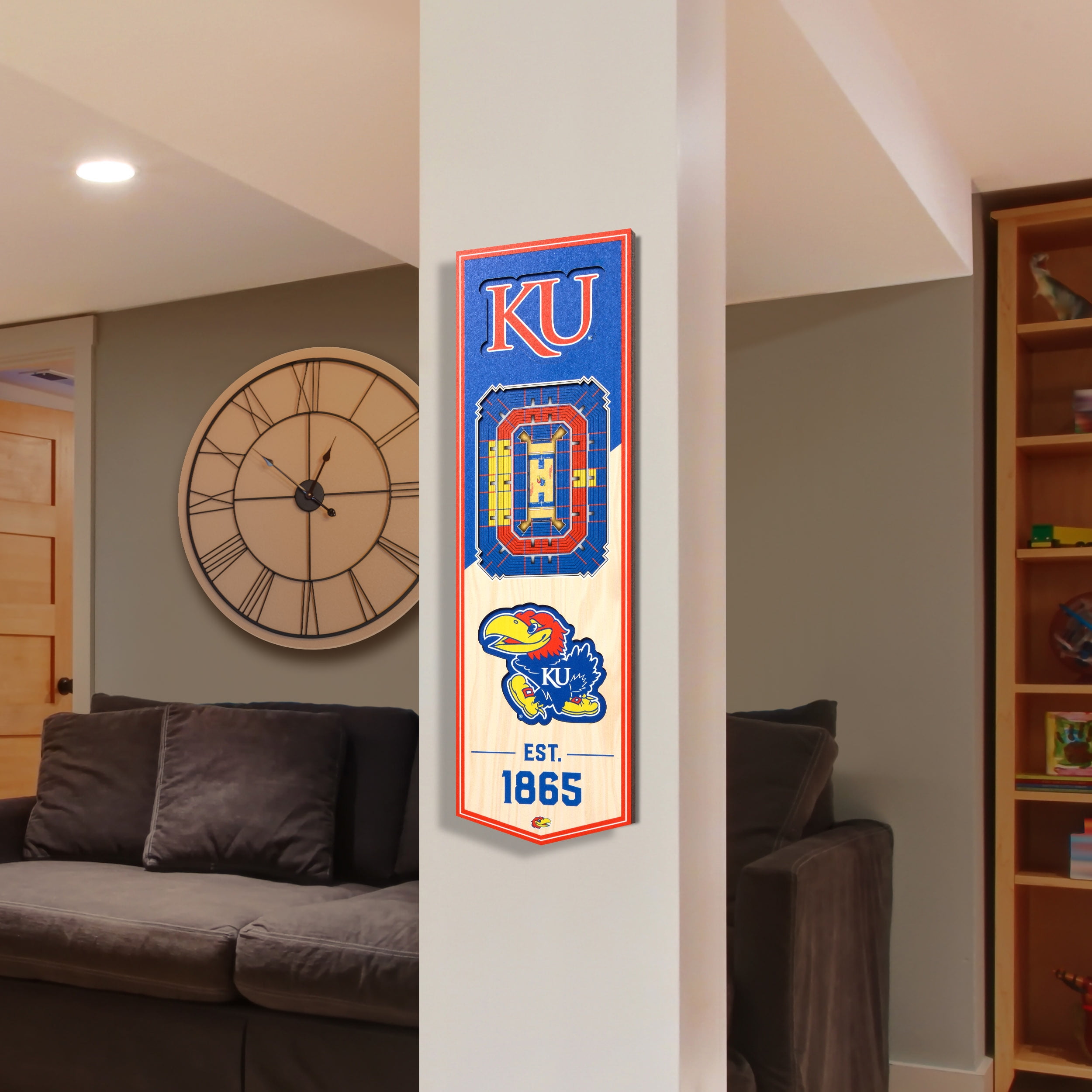 Kansas Jayhawks 6'' x 19'' 3D StadiumView Banner