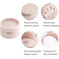 thumbnail image 4 of Small Jewelry Box, Travel Jewelry Box, Jewelry Organizer, Double Layer, Flannel Lining(pink), 4 of 5