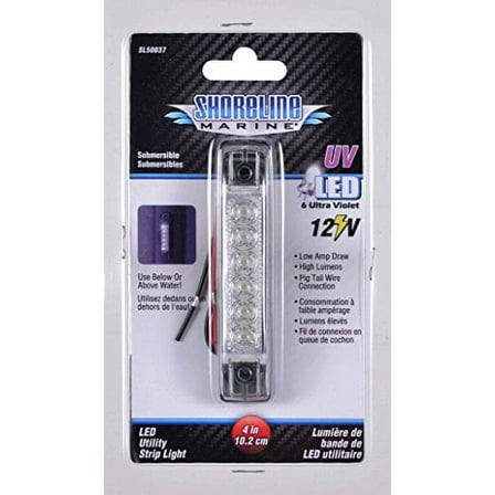 Shoreline Marine LED Utility Strip Light, Ultra Violet, 4"