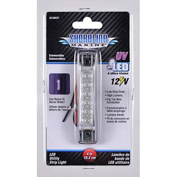 Shoreline Marine LED Utility Strip Light, Ultra Violet, 4"