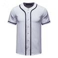 thumbnail image 1 of Wish Men's Button Baseball Uniforms, Blank Softball Uniforms, Hip Hop Trendy Short Sleeve Activity Shirts grey—XXL S574, 1 of 5