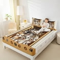 thumbnail image 4 of Manfei Kawaii Cartoon Dogs Twin Sheet Sets,Pet Lover Twin Fitted Sheet,Puppy Paws Print Flat Sheet For Boys Kids,Luxury Bedroom Decor,3pcs, 4 of 7