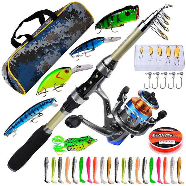 Edtara Telescopic Fishing Rod Reel Combos Set 1.8m Carbon Fiber Fishing Pole With Full Kits Carrier Bag For Beginner And Youth Travel Saltwater Freshw
