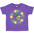 thumbnail image 3 of Inktastic Mardi Gras Beads and Fleur De Lis Boys or Girls Toddler T-Shirt, 3 of 5