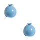 thumbnail image 2 of Injueey Cerámica Color vibrante simple: jarrón de cerámica elegante para ramos de flores frescas y regalos No daña los muebles Azul sólido Azul Azul 2piezas, 2 of 6