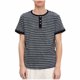 thumbnail image 2 of Tops para hombre, blusas y camisas de manga corta con cuello redondo para hombre, blusas casuales de moda para hombre con cuello redondo, medio botón, manga corta, blusas de poliéster para hombre, 2 of 7