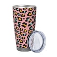 thumbnail image 2 of KLL Leopard Print 40oz Stainless Steel Insulated Car Cup with Spillproof Lid - Keep Your Drink Hot or Cold on the Go-Straw Three-piece Set, 2 of 8