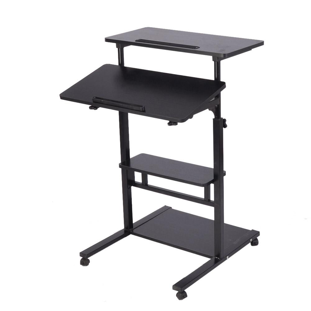 Tebru Height Adjustable Foldable Standing Laptop Desk 4 Tier Home