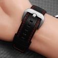 thumbnail image 5 of Pulsera de cuero genuino de 24 mm OTC-AO1 OT-3 para reloj Dietrich Suunto con patrón largo y costuras rojas y verdes, 5 of 5
